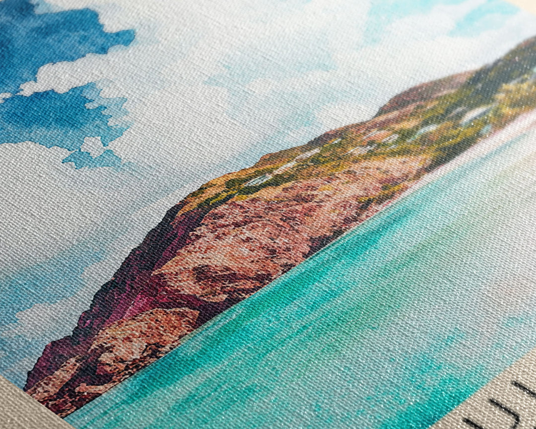 Bequia Island, Saint Vincent and the Grenadines Watercolor Beach Print, Vacation Gift, Saint Vincent and the Grenadines Wall Art, Beach Painting, Beach Decor, Beach Painting