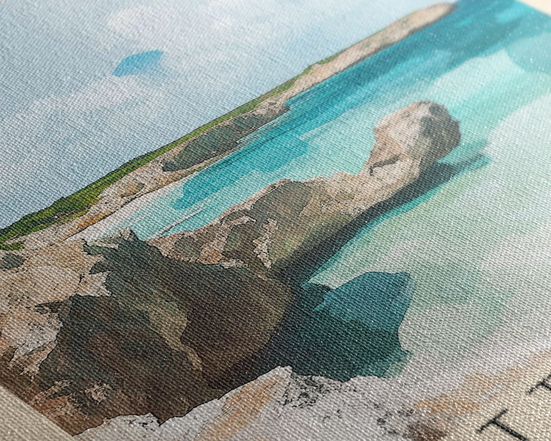 Bottom Bay, Barbados Watercolor Print, Vacation Gift, Barbados Wall Art, Vacation Wall Art, Vacatation Memories, Beach Decor, Beach Or Lakehouse Art