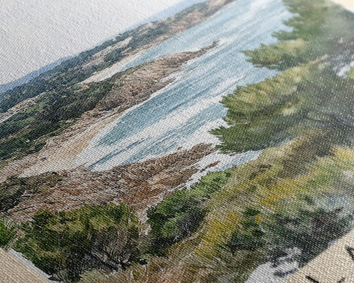 Cala Saura, Spain Watercolor Print, Vacation Gift, Spain Wall Art, Vacation Wall Art, Vacatation Memories, Beach Decor, Beach Or Lakehouse Art