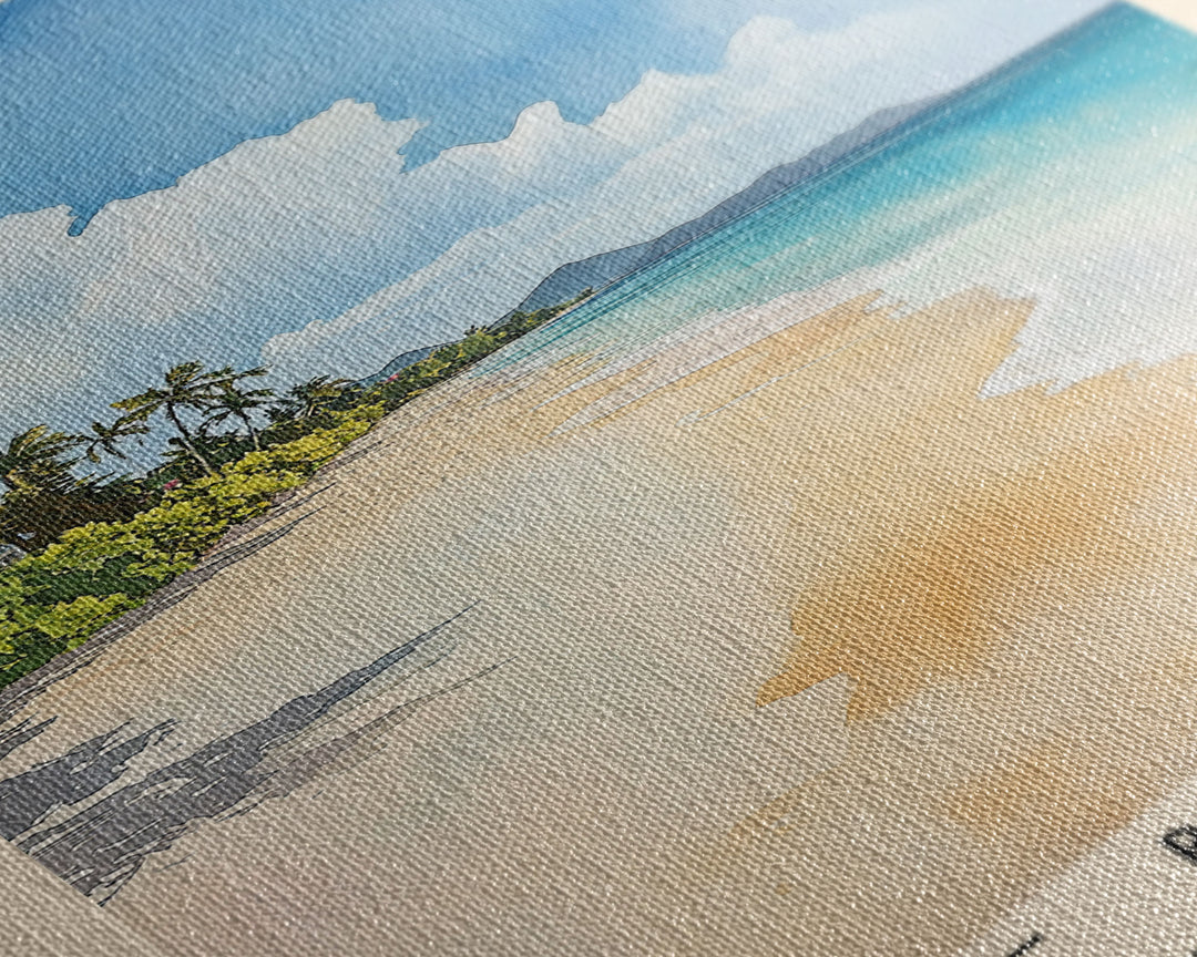 Cane Bay Beach, US Virgin islands Watercolor Beach Print, Vacation Gift, US Virgin islands Wall Art, Beach Painting, Beach Decor, Beach Painting