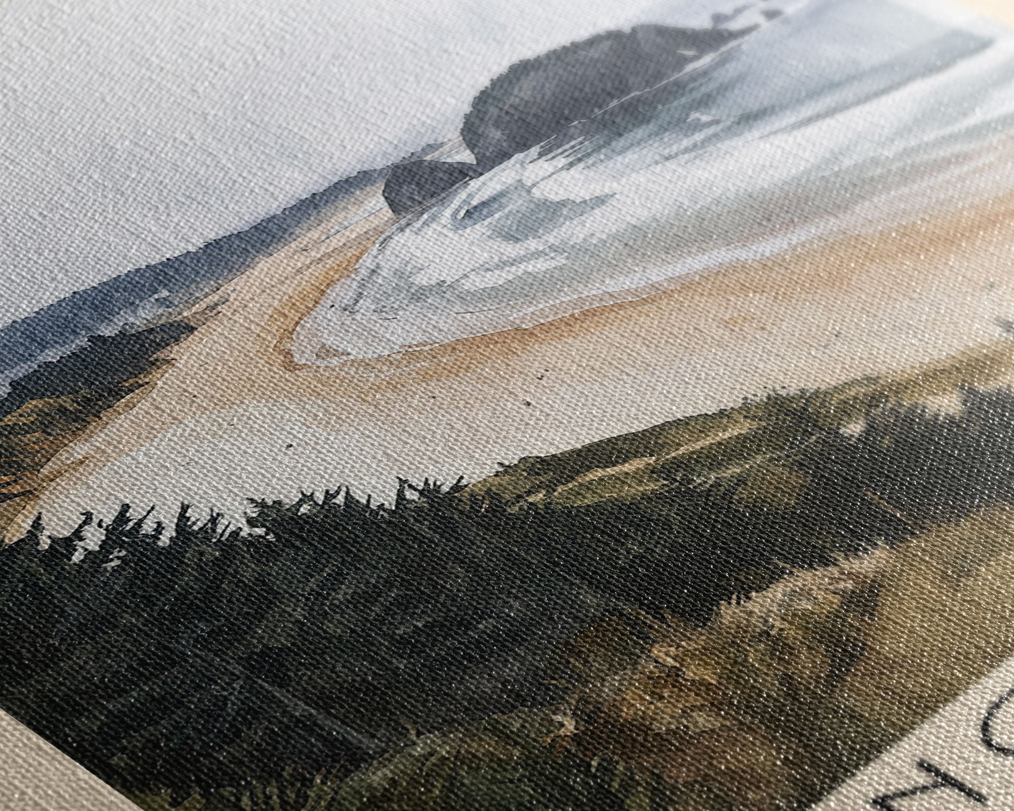 Cannon Beach, Oregon Watercolor Beach Print, Vacation Gift, Oregon Wall Art, Framed Canvas Print, Framed Beach Painting