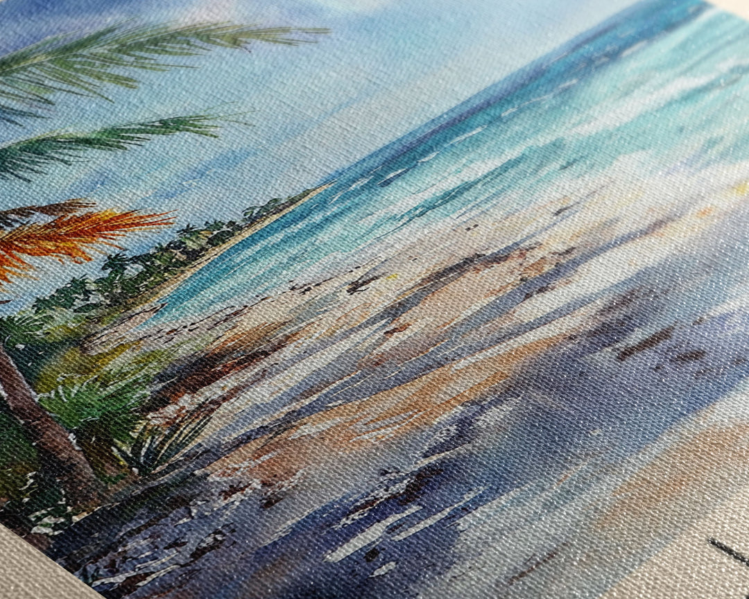 Cayo Levantado, Dominican Republic Watercolor Print, Vacation Gift, Dominican Republic Wall Art, Beach Painting, Beach Decor, Large Wall Art, Wood Frame Art