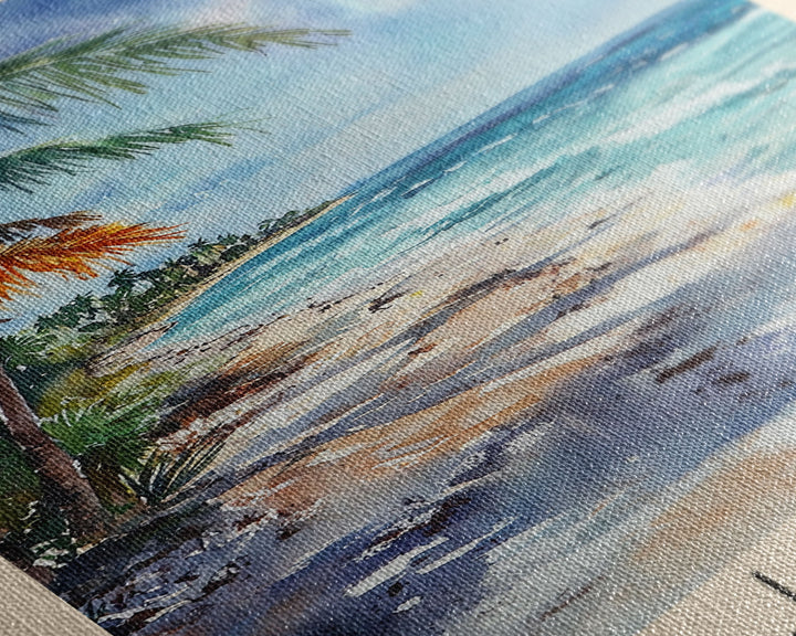 Cayo Levantado, Dominican Republic Watercolor Print, Vacation Gift, Dominican Republic Wall Art, Beach Painting, Beach Decor, Large Wall Art, Wood Frame Art