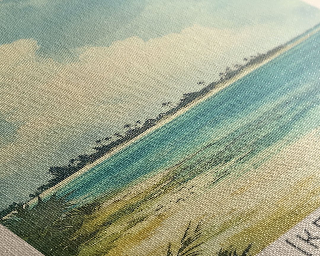 Cocos (Keeling) Islands, Australia Watercolor Print, Vacation Gift, Australia Wall Art, Beach Painting, Beach Decor, Beach Or Lakehouse Art