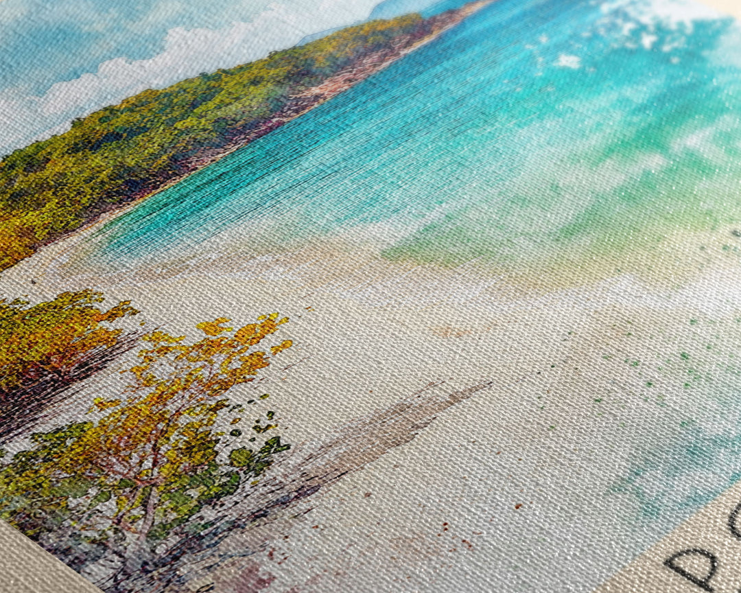Coki Point Beach, US Virgin islands Watercolor Print, Vacation Gift, US Virgin islands Wall Art, Vacation Wall Art, Vacatation Memories, Beach Decor, Beach Or Lakehouse Art