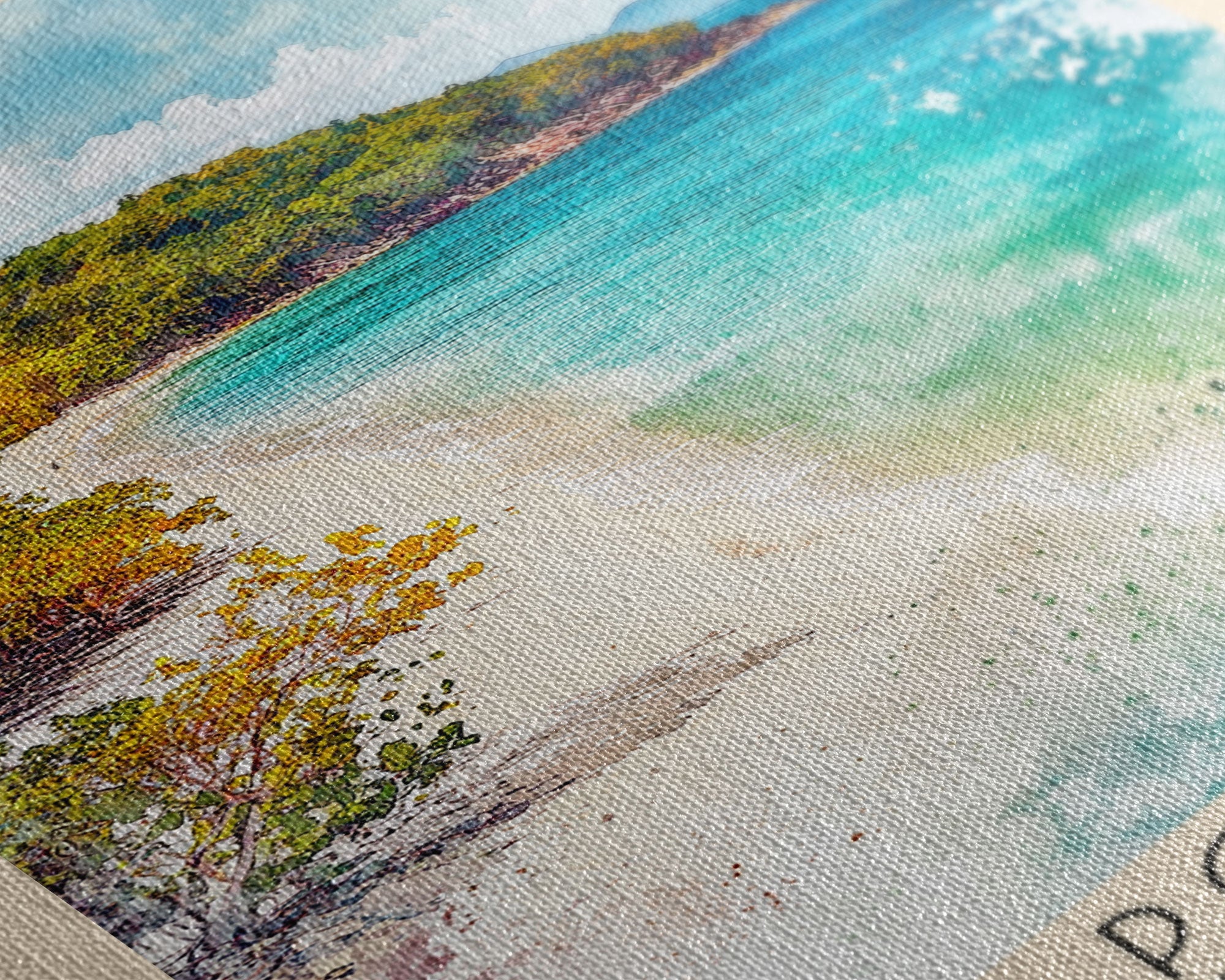 Coki Point Beach, US Virgin islands Watercolor Print, Vacation Gift, US Virgin islands Wall Art, Vacation Wall Art, Vacatation Memories, Beach Decor, Beach Or Lakehouse Art