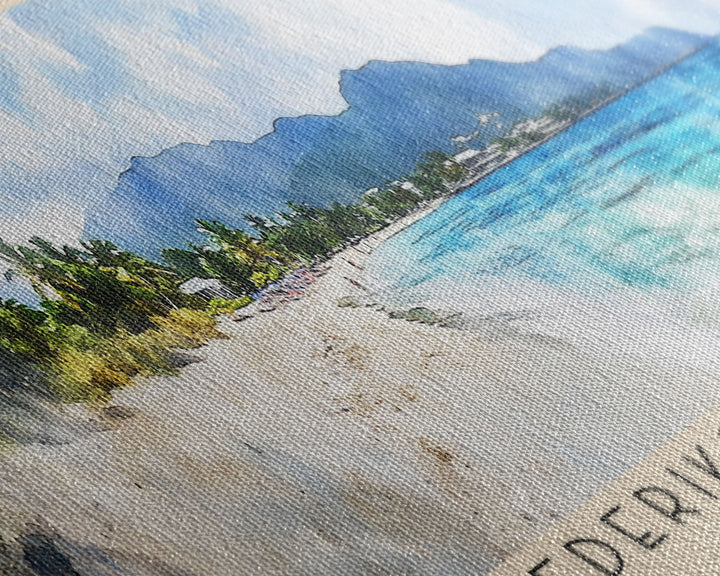 Frederiksted Beach, US Virgin islands Watercolor Beach Print, Vacation Gift, US Virgin islands Wall Art, Beach Painting, Beach Decor, Beach Painting