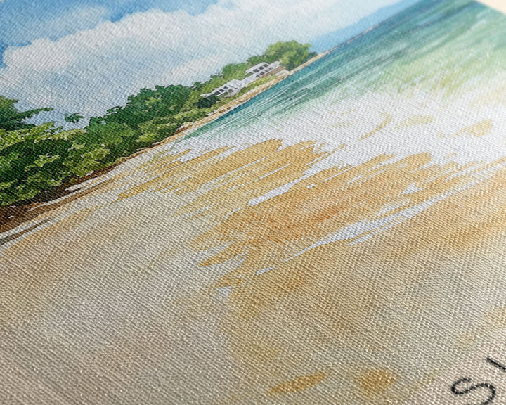 Hellshire Beach, Jamaica Watercolor Print, Vacation Gift, Jamaica Wall Art, Vacation Wall Art, Vacatation Memories, Beach Decor, Beach Or Lakehouse Art