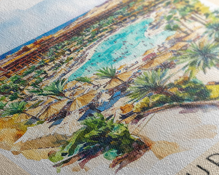 Hurghada, Egypt Watercolor Beach Print, Vacation Gift, Egypt Wall Art, Beach Painting, Beach Decor, Beach Painting