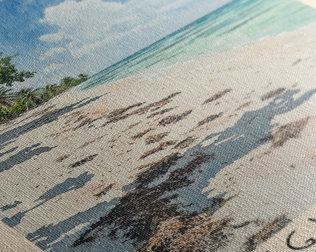 Nungwi Beach, Zanzibar Watercolor Print, Vacation Gift, Zanzibar Wall Art, Beach Painting, Beach Decor, Beach Or Lakehouse Art