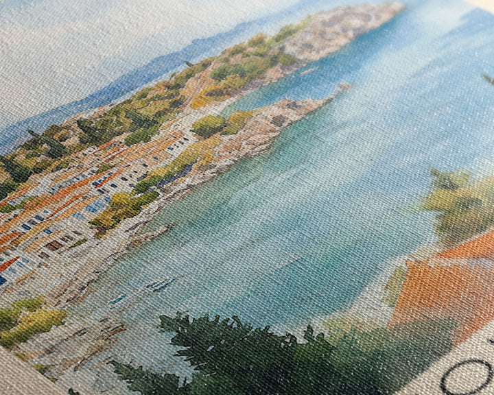 Paleokastritsa, Greece Watercolor Print, Vacation Gift, Greece Wall Art, Beach Painting, Beach Decor, Beach Or Lakehouse Art