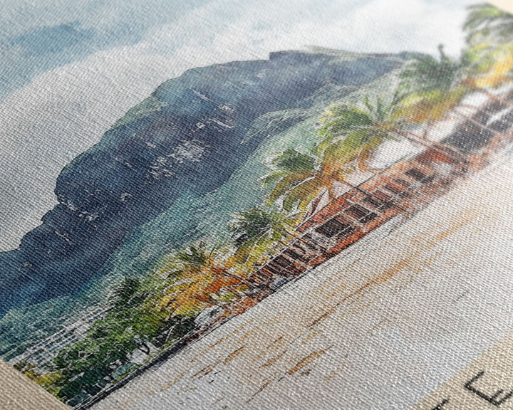 Poste Lafayette, Mauritius Watercolor Print, Vacation Gift, Mauritius Wall Art, Vacation Wall Art, Vacatation Memories, Beach Decor, Beach Or Lakehouse Art
