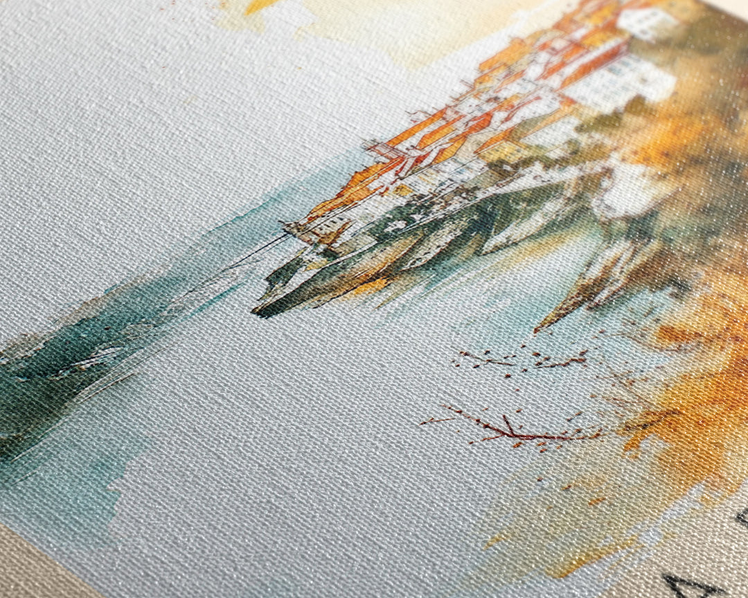 Ribeira das Tainhas, Portugal Watercolor Beach Print, Vacation Gift, Portugal Wall Art, Beach Painting, Beach Decor, Beach Painting