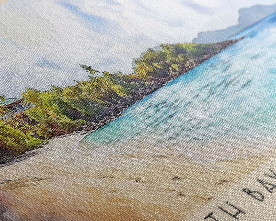 Smith Bay Beach Park, US Virgin islands Watercolor Beach Print, Vacation Gift, US Virgin islands Wall Art, Beach Painting, Beach Decor, Beach Painting