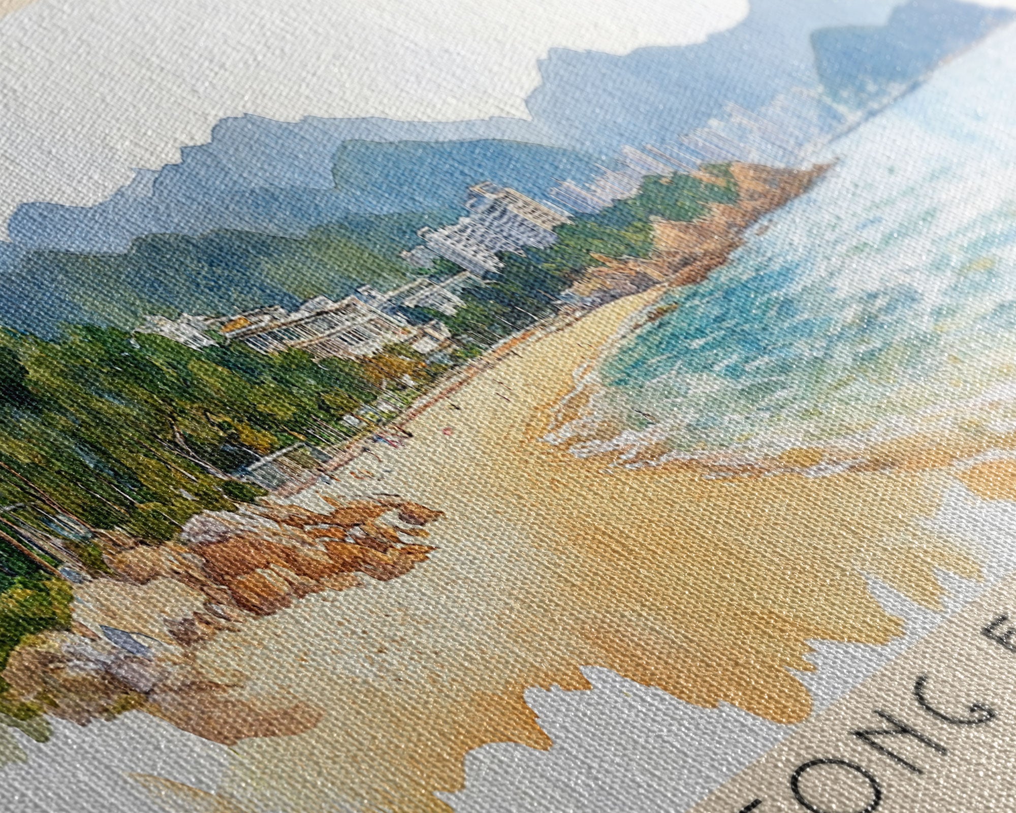 Tong Fuk Beach, Hong Kong Watercolor Print, Vacation Gift, Hong Kong Wall Art, Vacation Wall Art, Vacatation Memories, Beach Decor, Beach Or Lakehouse Art