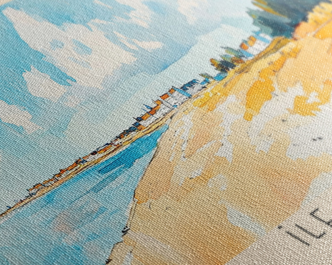 Île de Ré, France Watercolor Beach Print, Vacation Gift, France Wall Art, Beach Painting, Beach Decor, Beach Painting