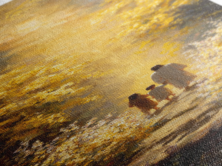 Golden Way Home – Framed Canvas Print – Narrow Art – Christian Christmas Art – Jesus Painting – Christian Wall Art – Christian Art Print