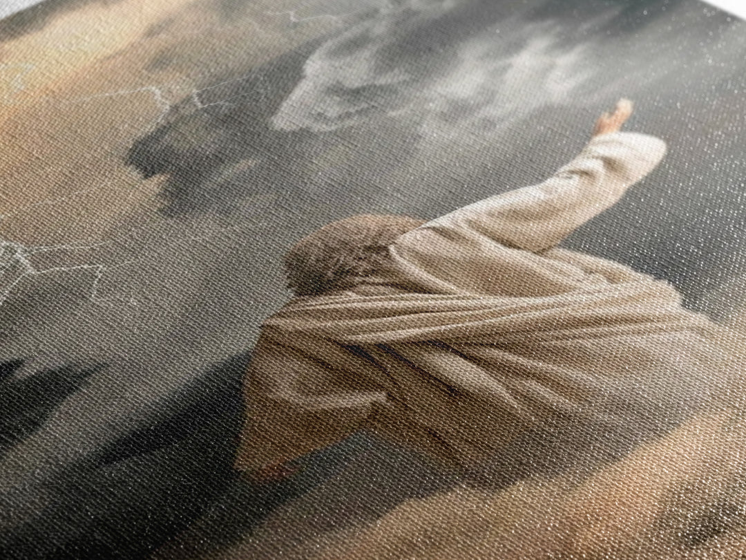 Storms Of Covenant – Framed Canvas Print – Christian Wall Art – Jesus Painting – Narrow Art – Christian Art Canvas – Christian Decor