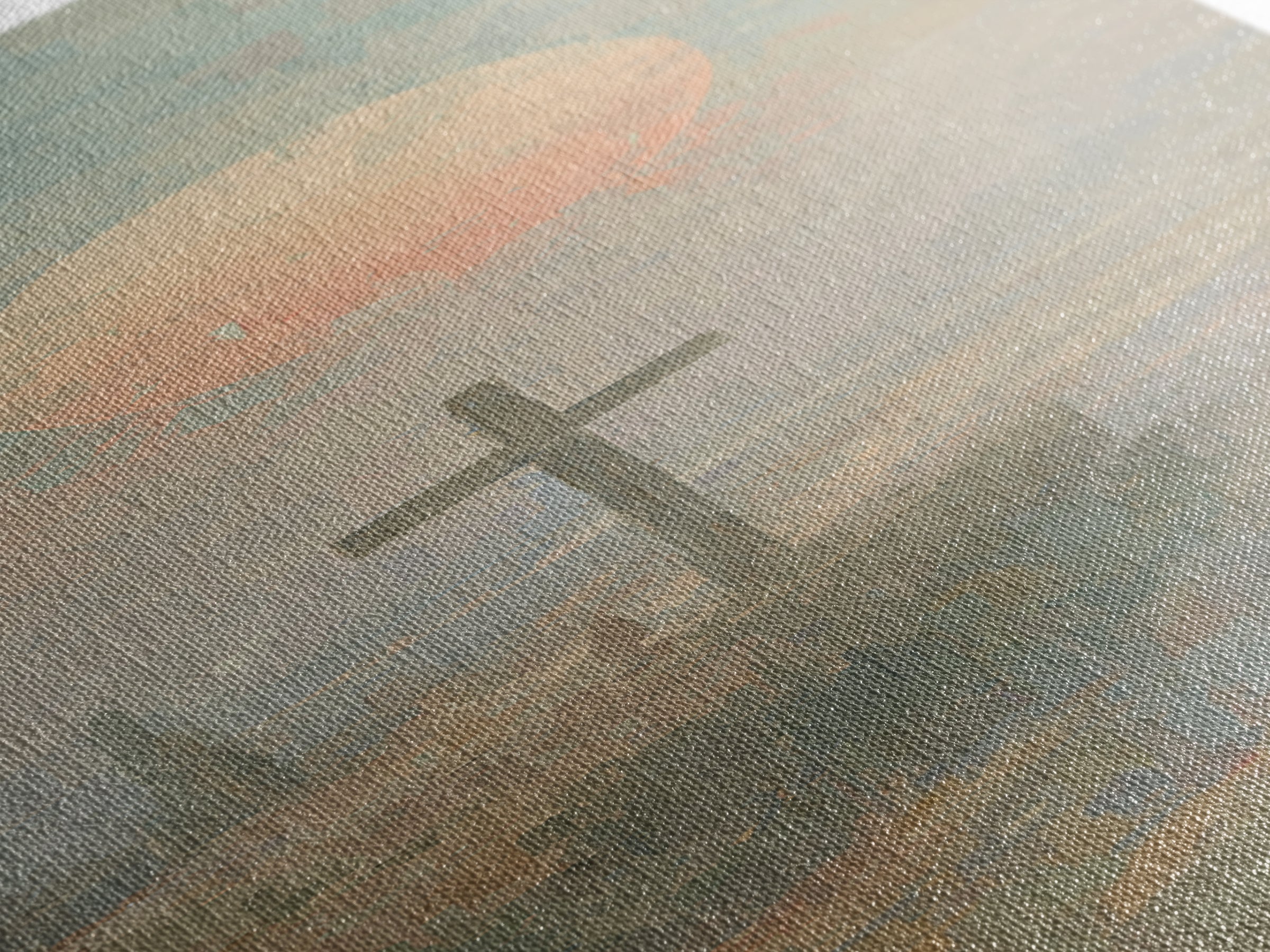 Cross Of Dawn, Framed Canvas Print, Narrow Art, Christian Wall Art, Abstract Christian Art, Christian Art Canvas, Modern Christian Art, Chr