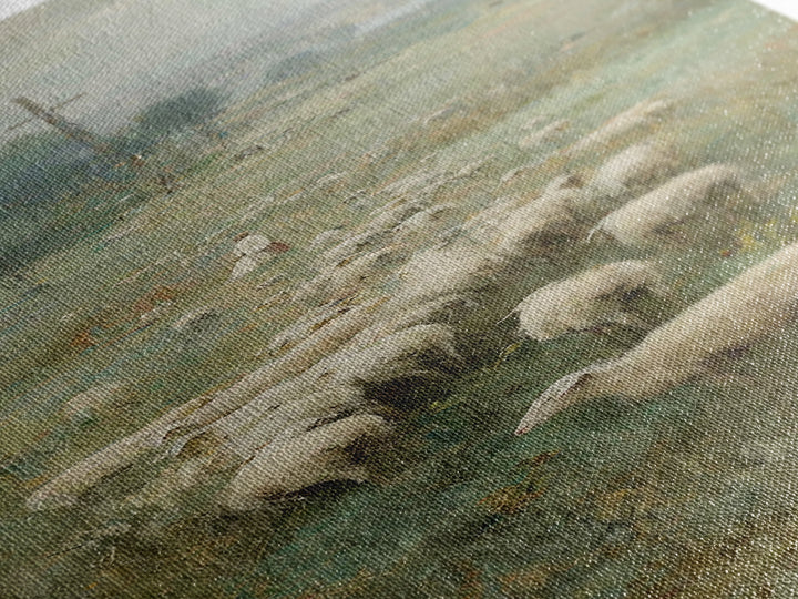 Field Of His Flock – Framed Canvas Print – Christian Art – Christian Wall Art – Christian Art Canvas – Jesus Painting – Narrow Art