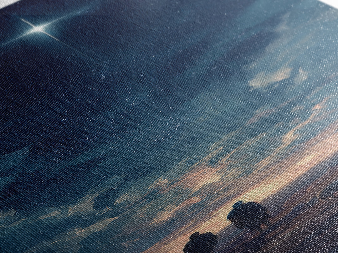 Blessed Night Sky, Framed Canvas Print, Christian Christmas Art, Christian Art Canvas, Skinny Art, Christian Wall Art