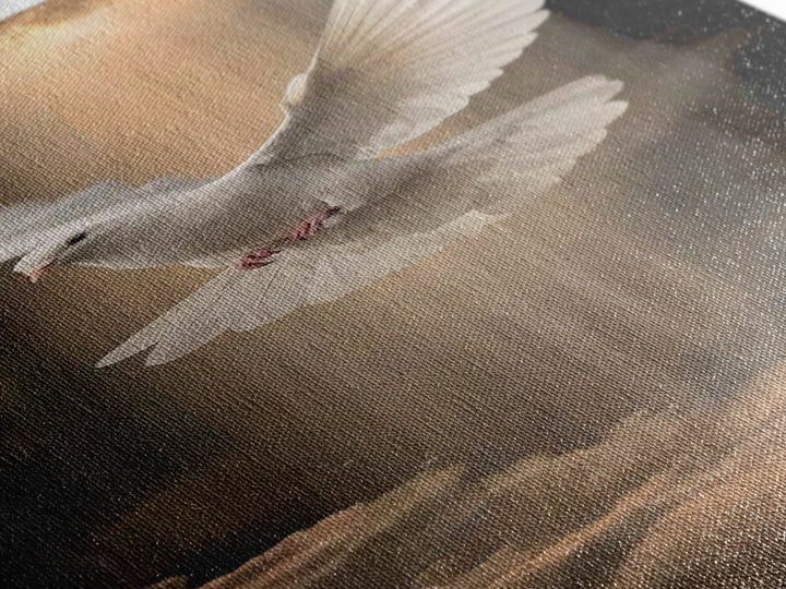 Heavenly Light Dove – Framed Canvas Print – Christian Wall Art – Christian Art – Subtle Christian Art – Skinny Art – Christian Art Canvas