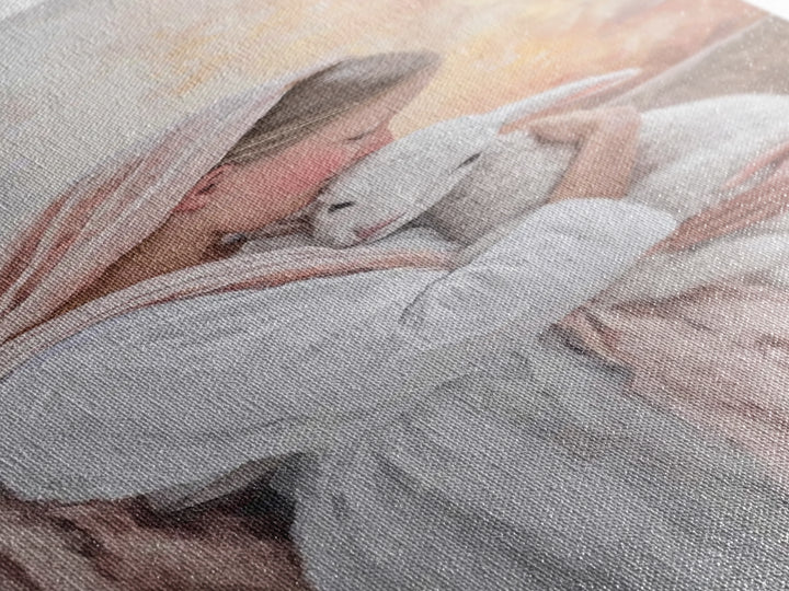 Gentle Embrace, Framed Canvas Print, Narrow Art, Christian Wall Art, Christian Art Canvas, Christmas Art, Jesus Painting, Christian Decor