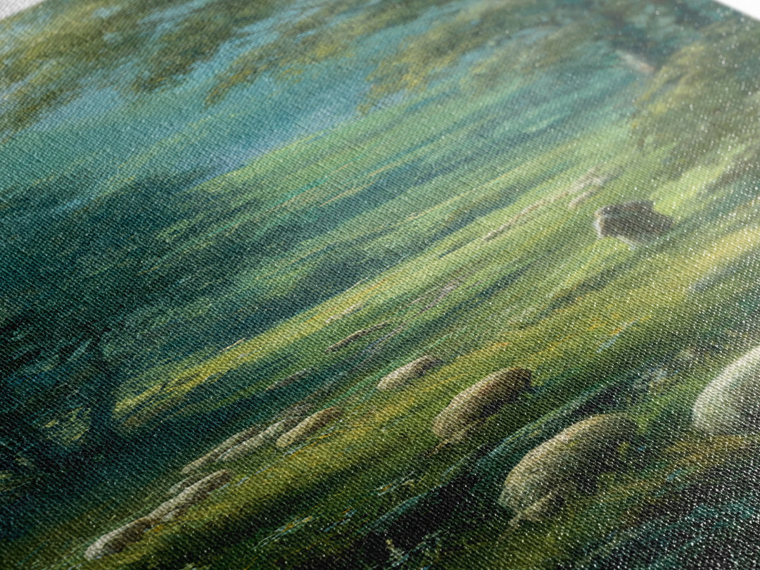 Valley Shepherd Path – Framed Canvas Print – Christian Art Canvas – Christian Wall Art – Subtle Christian Paintings – Skinny Art – Christia
