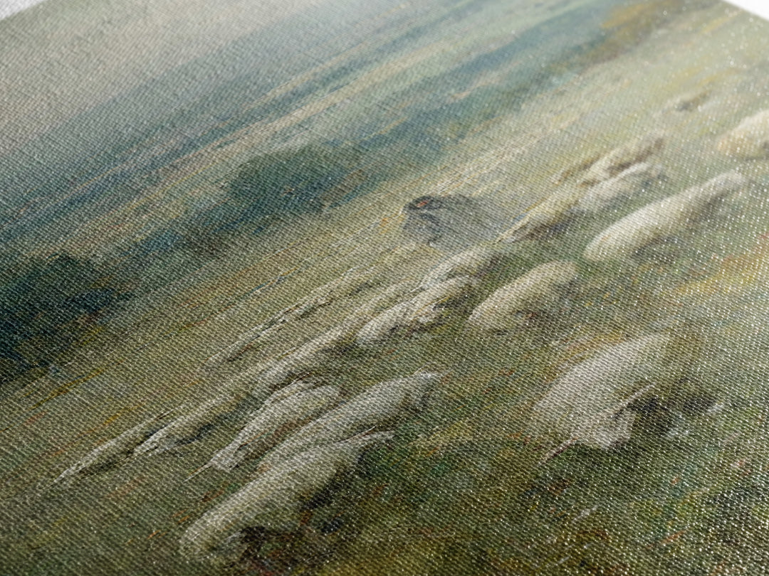 Quiet Pasture Lord | Framed Canvas Print | Christian Wall Art | Christian Art Canvas | Vintage Christian Art | Narrow Art | Christian Gift