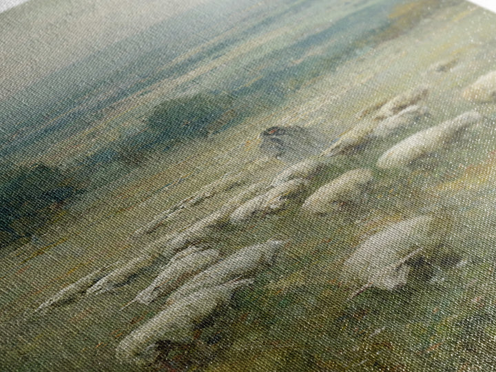 Quiet Pasture Lord | Framed Canvas Print | Christian Wall Art | Christian Art Canvas | Vintage Christian Art | Narrow Art | Christian Gift