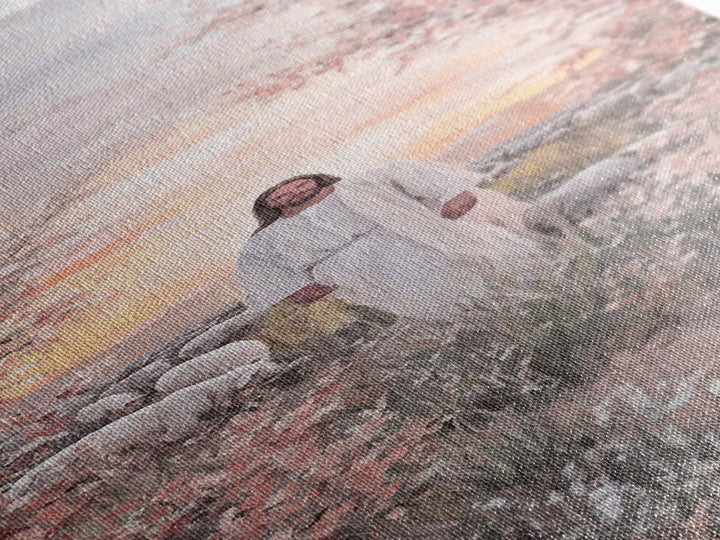 Shepherd Of Dawn – Framed Canvas Print – Christian Art Canvas – Large Jesus Painting – Narrow Art – Christian Wall Art – Christmas Art