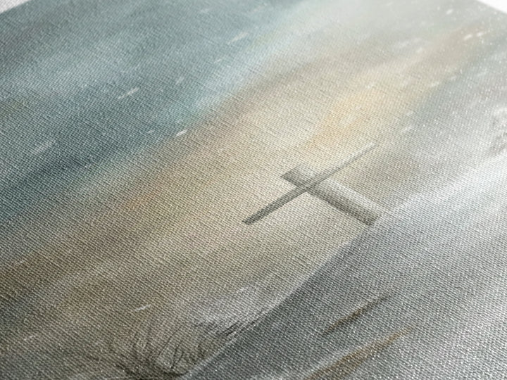 Silent Cross Hope – Framed Canvas Print – Skinny Art – Christian Art Canvas – Christian Wall Art – Christmas Art – Christian Paintings