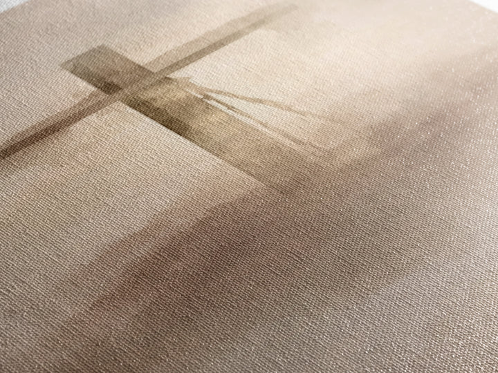 Cross In The Mist, Framed Canvas Print, Tall Skinny Art Print, Christian Art Canvas, Christian Wall Art, Christian Art Work, Christian Deco