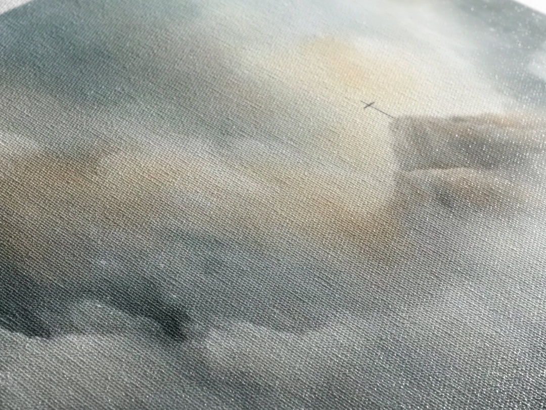 Silent Peaks – Framed Canvas Print – Christian Wall Art – Minimalist Christian Art – Christian Art Canvas – Christmas TV Art