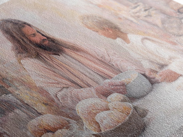 Bread Of Heaven | Framed Canvas Print | Jesus Painting | Christian Art Canvas | Christian Wall Art | Christian Decor | Christian Gift