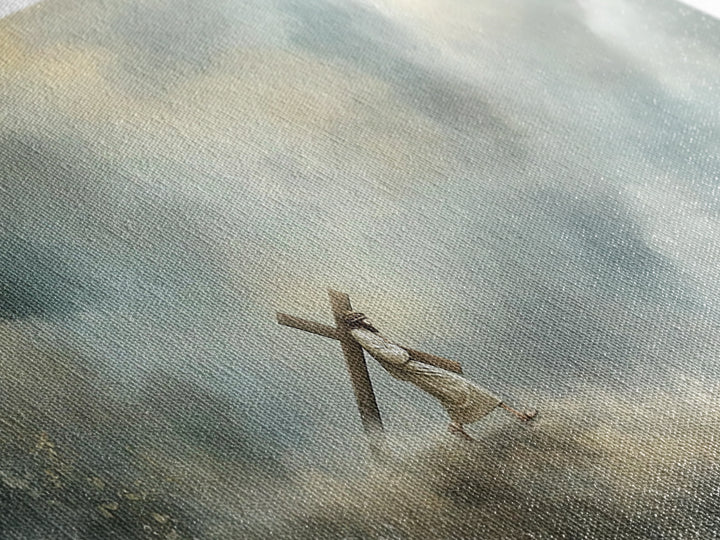 Hill Of Redemption | Framed Canvas Print | Christian Wall Art | Jesus Painting | Christian Art Canvas | Subtle Christian Art | Christian Gi