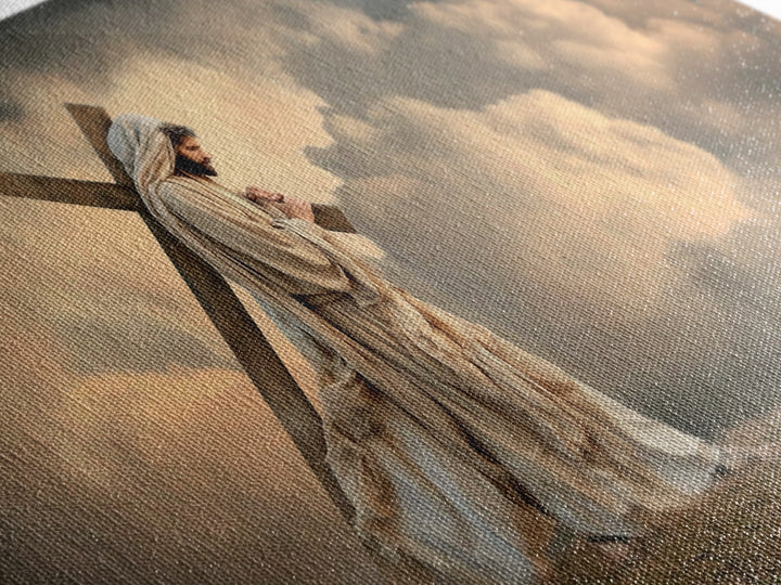 Hilltop Grace, Framed Canvas Print, Jesus Painting, Christian Christmas Art, Christian Art Print, Subtle Christian Art