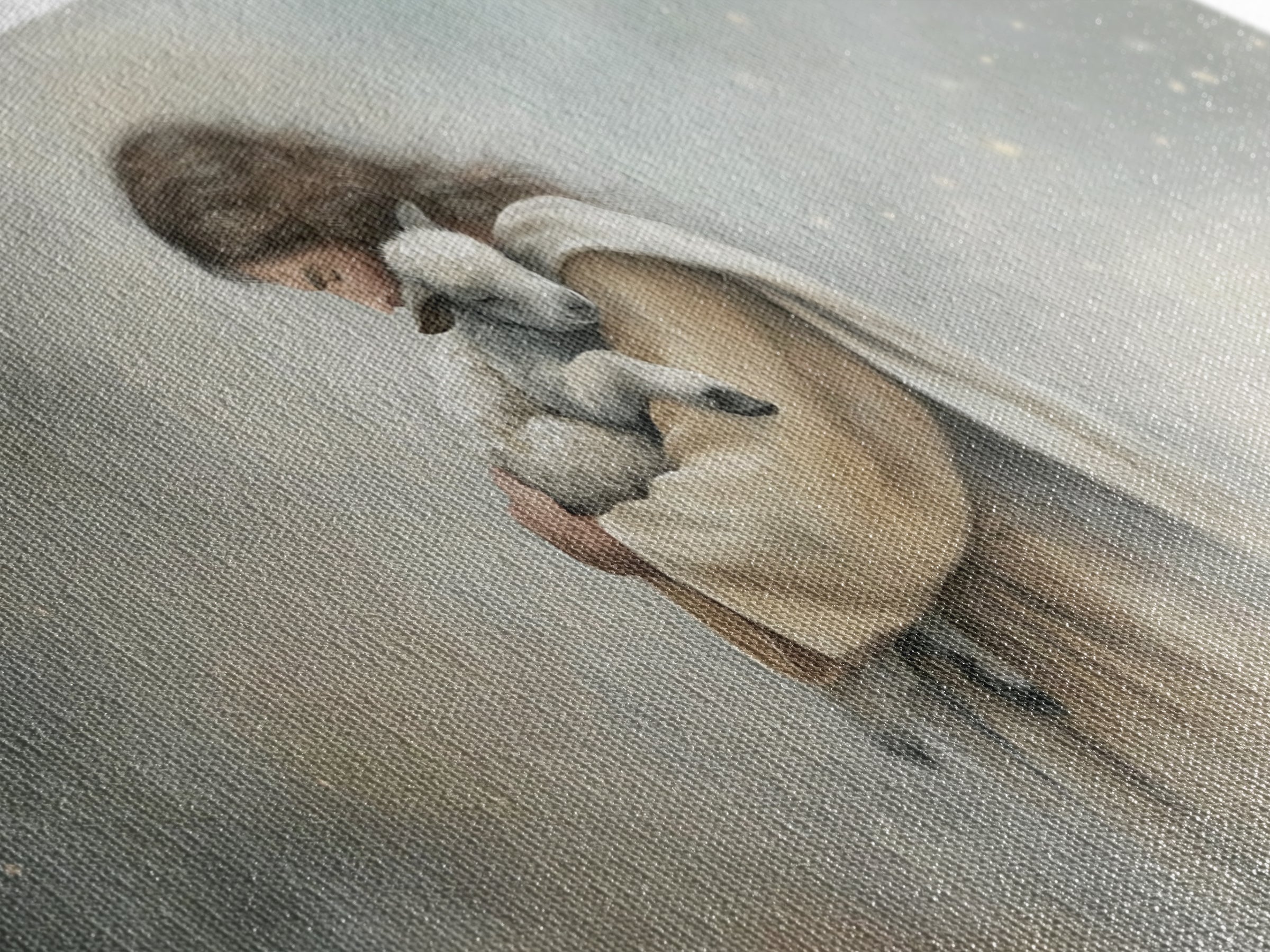 Heaven’s Gentle Hold, Framed Canvas Print, Christian Wall Art, Jesus Painting, Modern Christian Art, Christian Art Canvas, Christian Christ