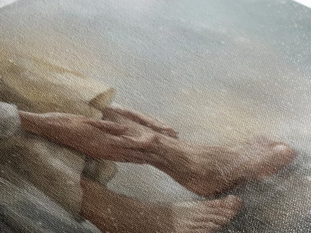Footsteps Of Love – Framed Canvas Print – Christian Art Canvas – Christian Wall Art – Christian Decor – Modern Christian Painting – Christi