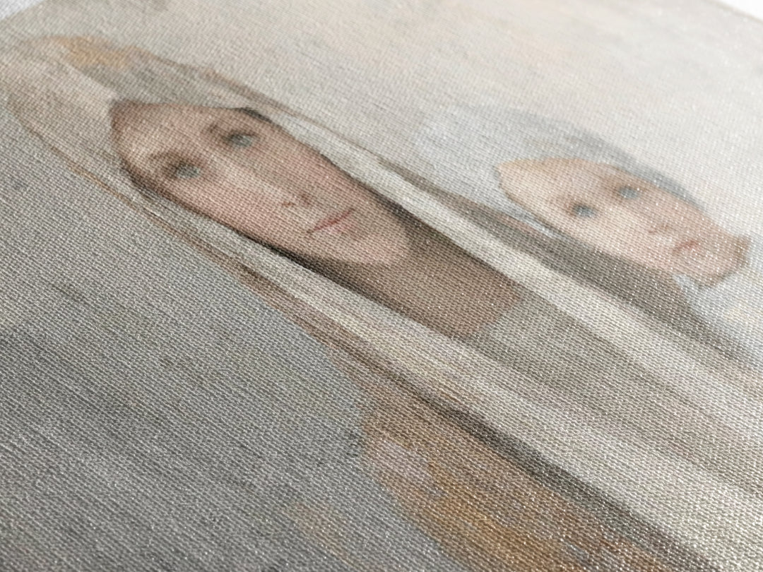 Mother’s Embrace, Framed Canvas Print, Christian Art Canvas, Mary and Jesus Painting, Christmas Wall Art, Christian Christmas Art, Modern C
