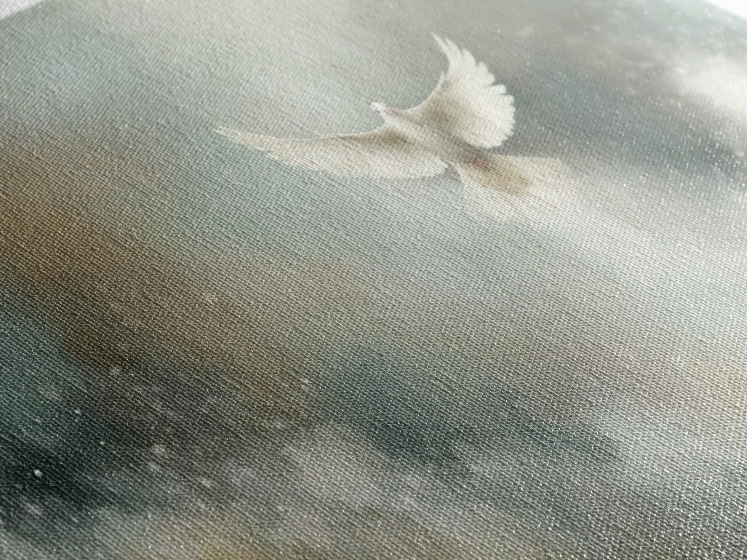 Cloudborne Peace – Framed Canvas Print – Christian Art Print – Blue Christian Art – Christian Decor For Home – Christmas Art