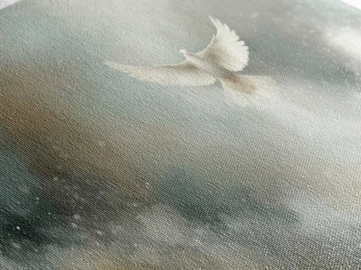 Cloudborne Peace – Framed Canvas Print – Christian Art Print – Blue Christian Art – Christian Decor For Home – Christmas Art