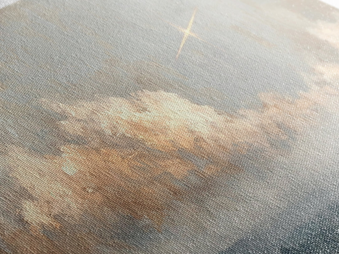Guiding Star Dawn | Framed Canvas Print | Christian Wall Art | Subtle Christian Art | Christmas Art Work | Christian Art Canvas