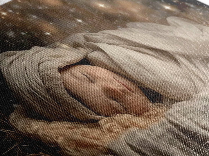 Starborn Child | Framed Canvas Print | Christian Christmas Art | Christian Art Canvas | Jesus Christmas Art | Christian Wall Art | Christma