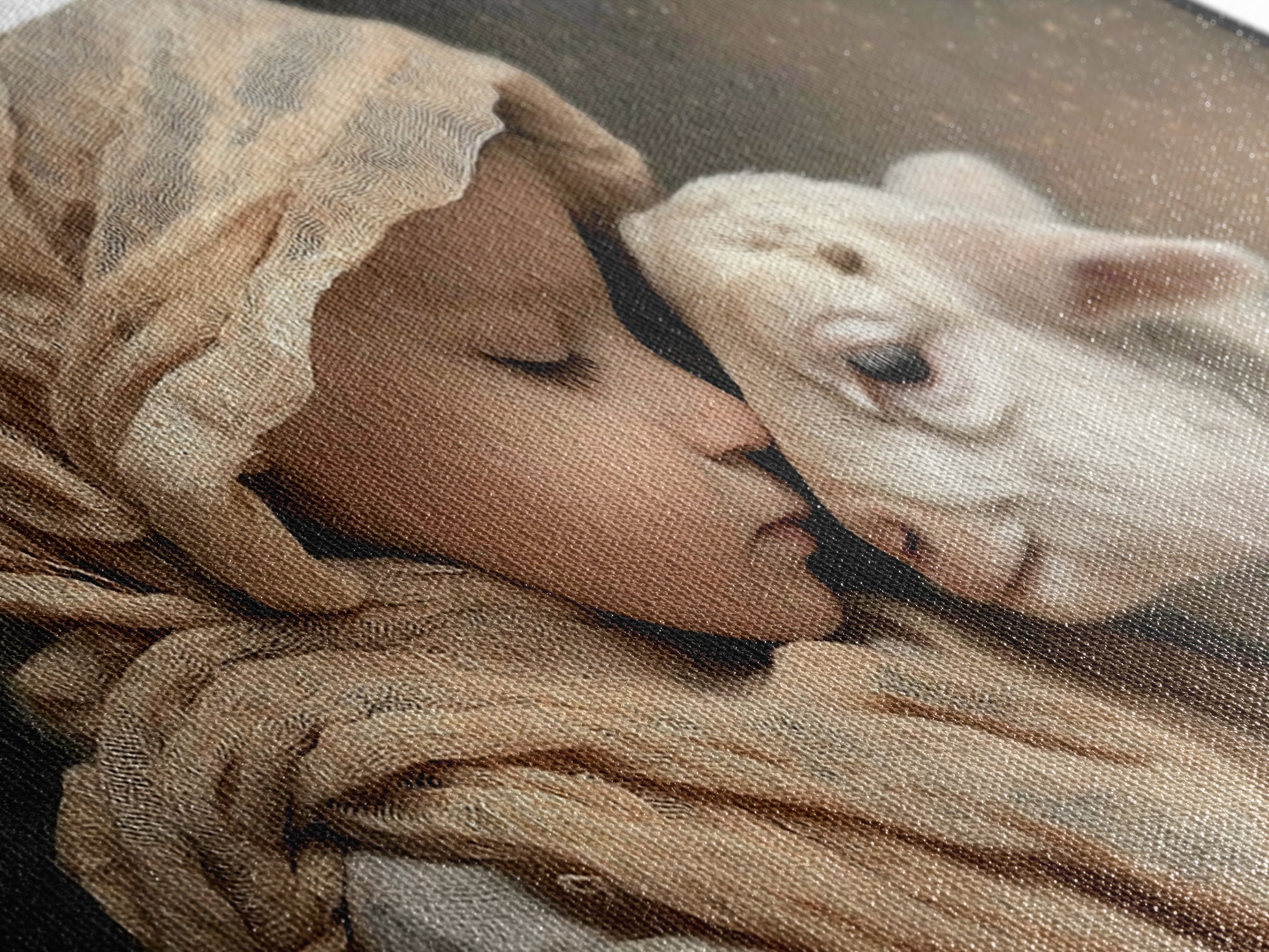 Gentle Devotion – Framed Canvas Print – Christian Wall Art – Christian Art Canvas – Jesus Painting – Christmas Art – Vintage Christian Art