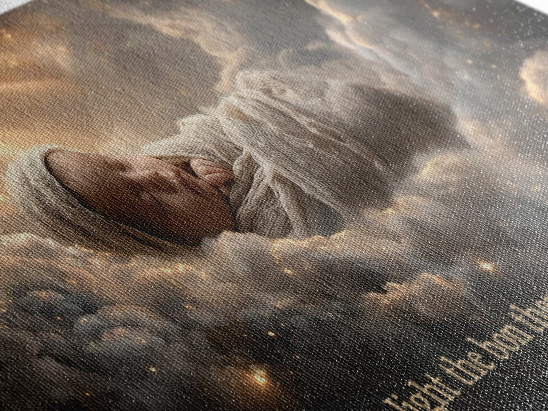 Heaven’s Child – Framed Canvas Print – Christian Wall Art – Jesus Christmas Art – Christian Art Canvas – Christian Gift – Christmas Art Pri