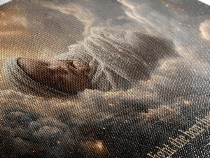 Heaven’s Child – Framed Canvas Print – Christian Wall Art – Jesus Christmas Art – Christian Art Canvas – Christian Gift – Christmas Art Pri
