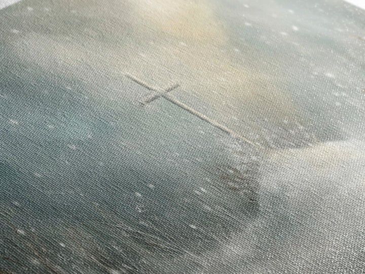 Frosted Cross Light – Framed Canvas Print – Christian Art Canvas – Minimalist Christian Art – Christian Wall Art – Subtle Christian Art – C