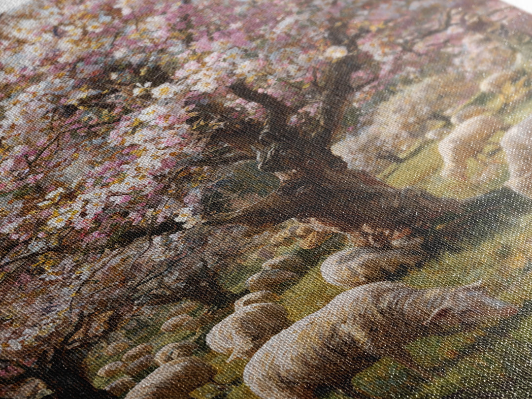 Shepherd Of Blossoms – Framed Canvas Print – Christian Wall Art – Jesus Painting – Christian Christmas Art – Christian Art Canvas