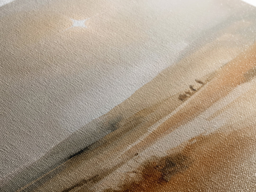 Desert Light Journey – Framed Canvas Print – Christian Art – Christmas Canvas Wall Art – Christian Painting – Jesus Christmas Art